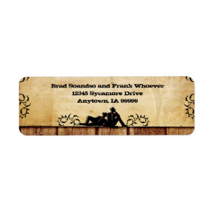 Cowboy Grooms Custom Gay Wedding Return Address