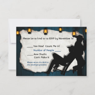 Cowboy Grooms II Custom Gay Wedding RSVP Cards