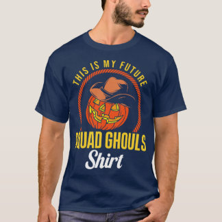 Cowboy Halloween Future Squad Ghouls Skeleton Pump T-Shirt