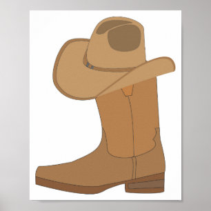 Cowboy Hat and Boot Poster