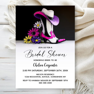 Cowboy Hat and Boots Bridal Shower Invitation