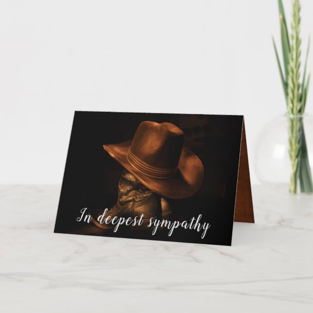 Cowboy Hat and Boots Condolence Card (Front)