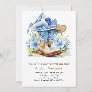 Cowboy Hat and Boots Whimsy Baby Shower Invitation