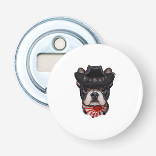 Cowboy Hat and Flag French Bulldog For Dog Lover Bottle Opener