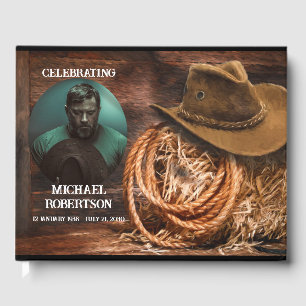  Cowboy Hat and Lasso Celebration of Life Guest Book