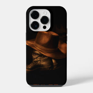 Cowboy Hat and Leather Boots Masculine Personalise iPhone 14 Pro Case