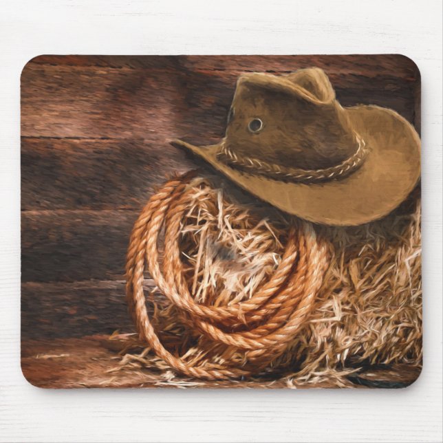 Cowboy Hat and Rope Mouse Mat (Front)