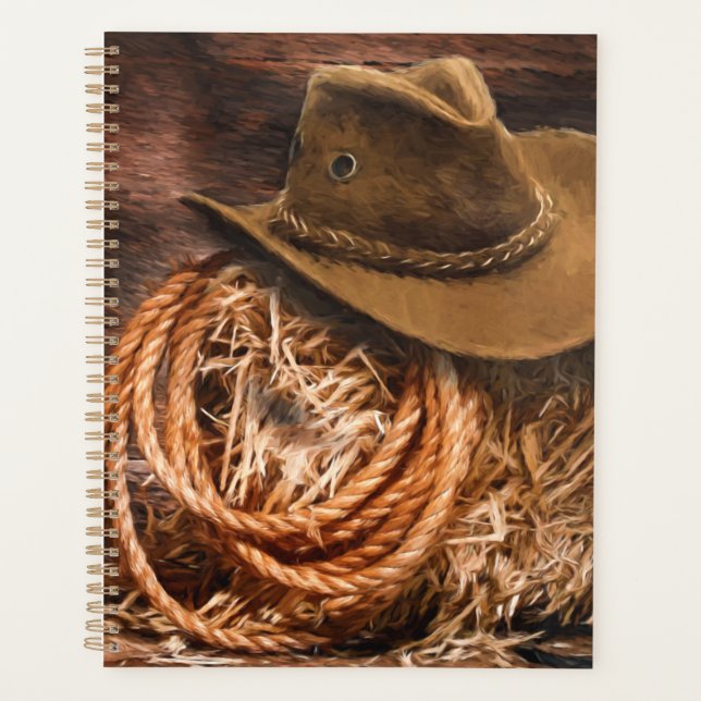 Cowboy Hat and Rope Planner (Front)
