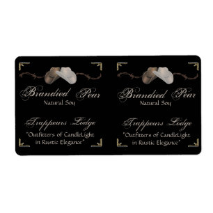 Cowboy Hat Barbed Wire on Parchment Candle Label