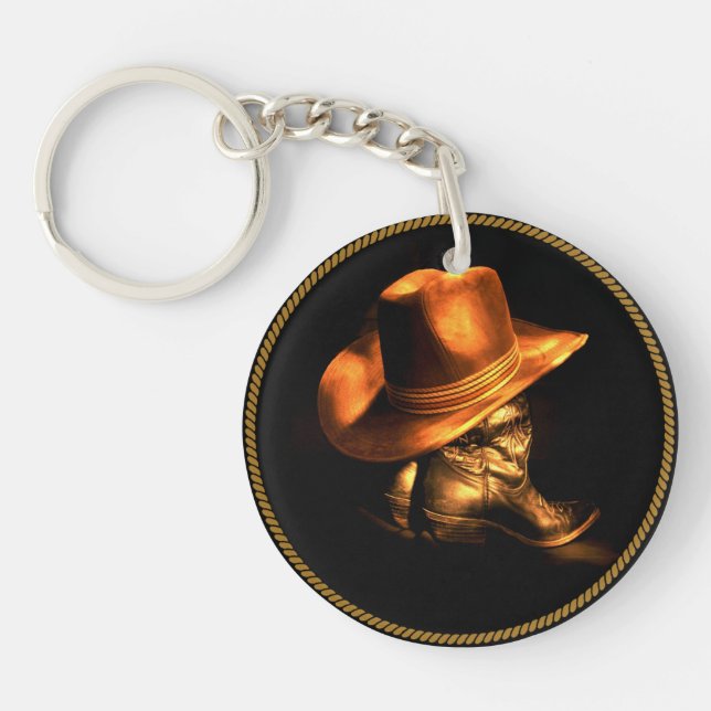 COWBOY HAT & BOOTS KEY RING (Front)