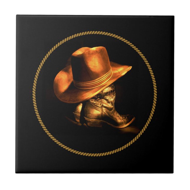 COWBOY HAT & BOOTS       TILE (Front)