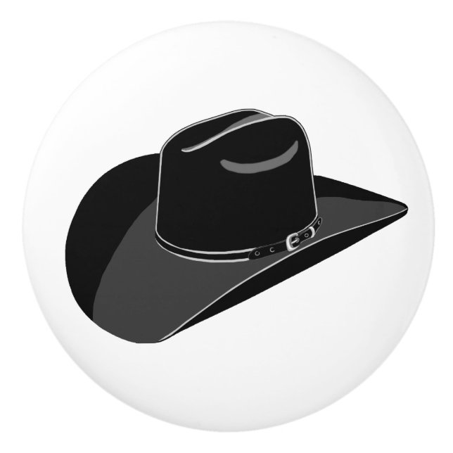 Cowboy hat ceramic knob (Front)