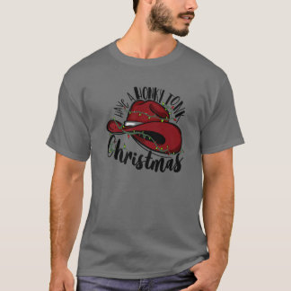 Cowboy Hat Have A Honky Tonk Christmas Western Cow T-Shirt