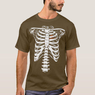 Cowboy Hat Heart Skeleton Rib Cage Men's Rodeo Ske T-Shirt