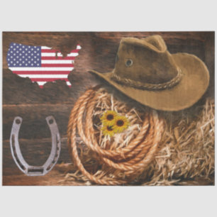 Cowboy Hat Lasso Horseshoe Tissue Paper