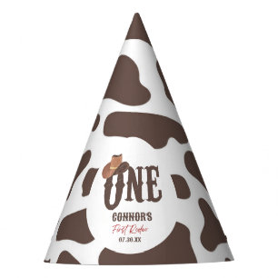 Cowboy Hat ONE First Rodeo 1st Birthday Party Hats