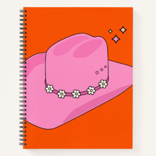 Cowboy Hat Orange And Pink Notebook