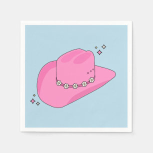 Cowboy Hat Preppy Pink And Blue Napkin