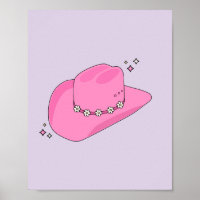 Cowboy Hat Preppy Purple And Pink