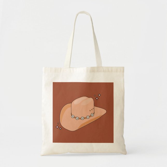 Cowboy Hat Rust Terracotta Tote Bag (Front)