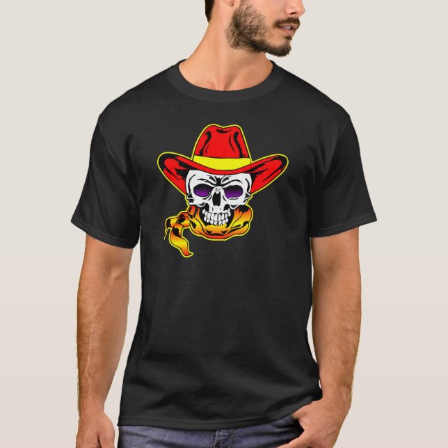 Cowboy Hat Skull Tattoo T-Shirt (Front)