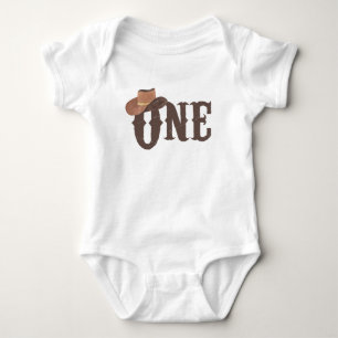 Cowboy Hat Themed ONE 1st Birthday Baby Bodysuit