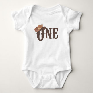 Cowboy Hat Themed ONE 1st Birthday Baby Bodysuit