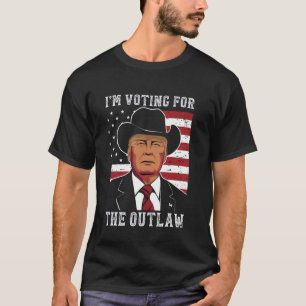 Cowboy Hat US Flag Patriot Gifts I'm Voting for th T-Shirt