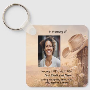 Cowboy Hat Western, Horse Memorial Prayer Keepsake Key Ring