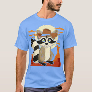 Cowboy Hat Western Lover Forest Animal Racoon T-Shirt