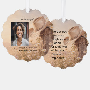 Cowboy Hat Western, Memorial Prayer Keepsake Tree Decoration Card