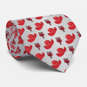 Cowboy Hats And Candy Canes Western Holiday Tie