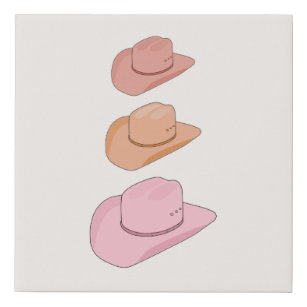 Cowboy Hats Faux Canvas Print