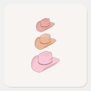 Cowboy Hats Square Sticker