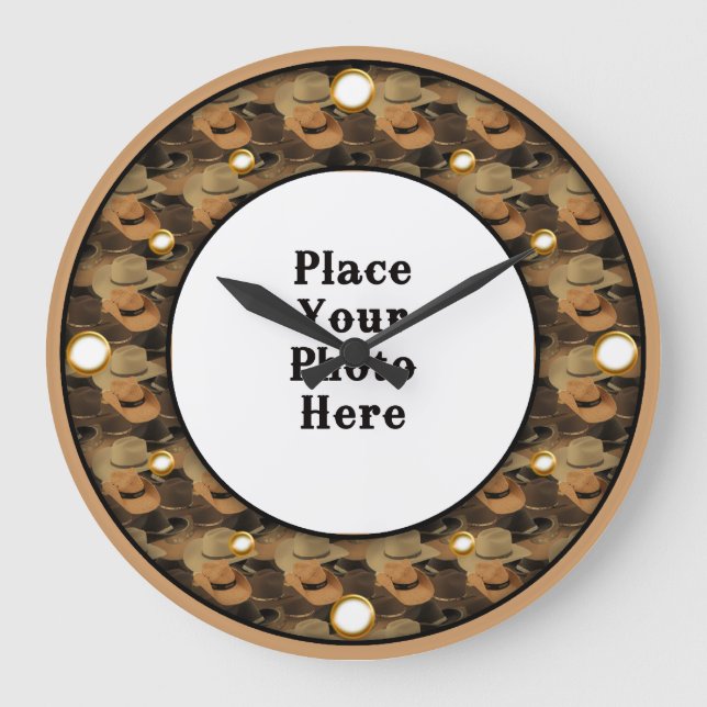 Cowboy Hats Your Photo Wall Clock (Front)