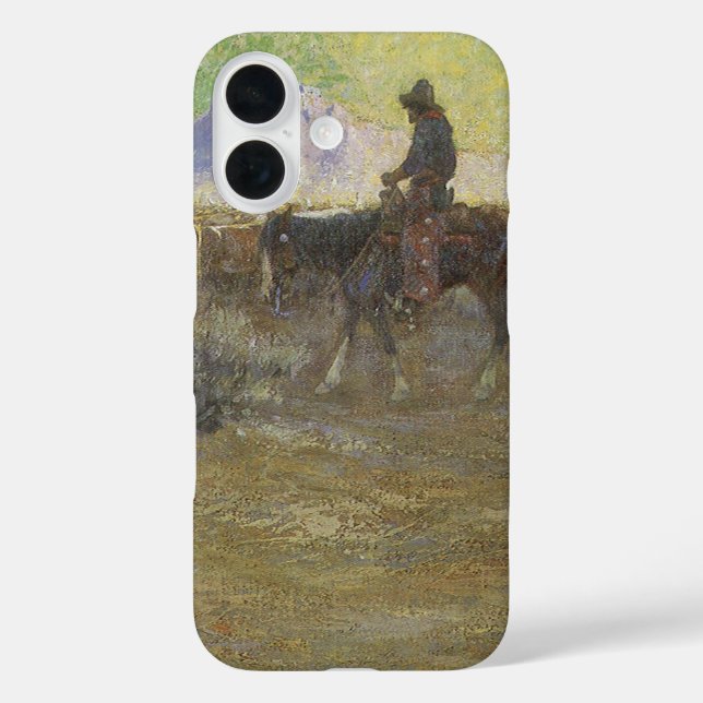 Cowboy Herding Cattle on the Range by Lon Megargee Case-Mate iPhone Case (Back)