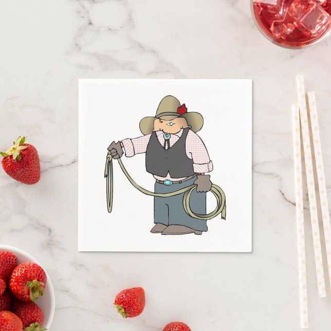 Cowboy Holding A Lasso Paper Napkins (Creator Uploaded)