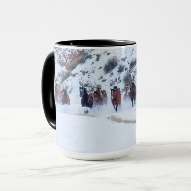 Cowboy Horse Drive | Hideout Ranch Shell, Wyoming Mug (Front Left)