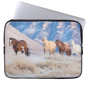 Cowboy Horse Drive on Hideout Ranch Laptop Sleeve