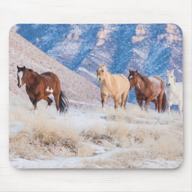 Cowboy Horse Drive on Hideout Ranch Mouse Mat (Front)