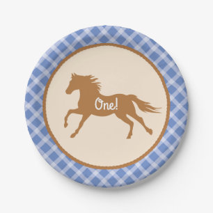 Cowboy Horse Kid's Birthday Party Theme Paper Plate