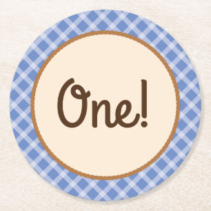 Cowboy Horse Kid's Birthday Party Theme Round Paper Coaster