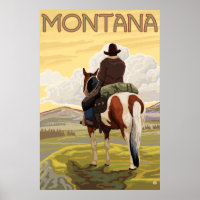 Cowboy & Horse - Montana