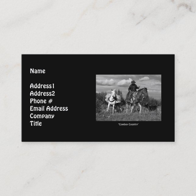 Cowboy Horse & Mule Business Card (Front)
