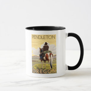 Cowboy & Horse - Pendleton, Oregon Mug
