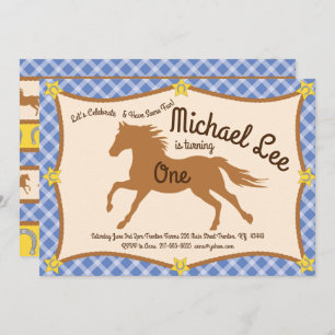 Cowboy Horse Pony Birthday Invitations
