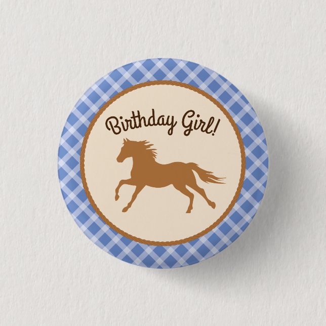 Cowboy Horse Pony Cute 1st Birthday Party Theme 3 Cm Round Badge (Front)