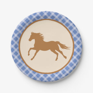 Cowboy Horse Pony Cute 1st Birthday Party Theme Paper Plate