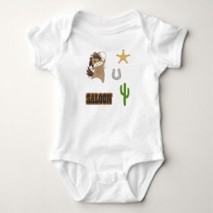 Cowboy Horse Pony Saloon Wester Sticker Set Baby Bodysuit