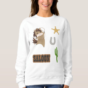 Cowboy Horse Pony Saloon Wester Sticker Set Sweatshirt